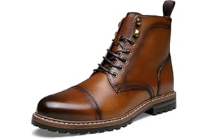 Jousen Mens Boots Premium Leather Cap Toe Casual Boots Chukka Dress Boots for Men