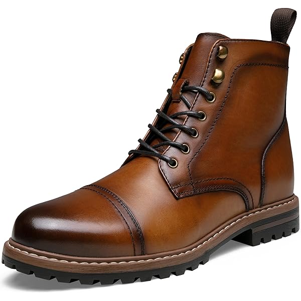 Amazon.com | AM Shoes Mens Leather Cap Toe Lace Up Work Boot