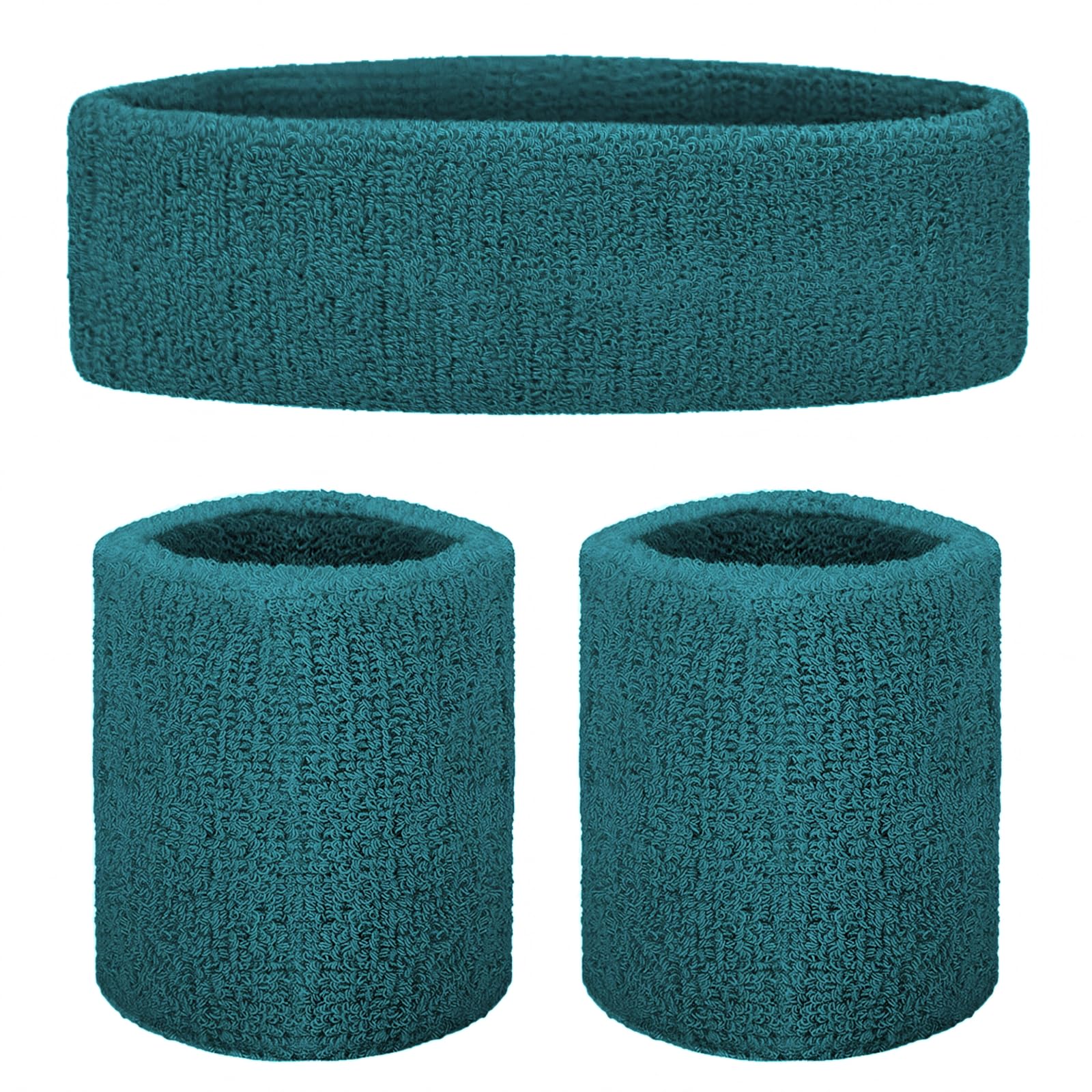 Photo 1 of GOGO Sweatband Set Sports Athletic Exercise Headband Wristband Set Dark Teal