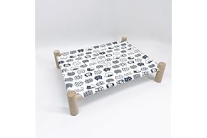 Peht Cat Chair 56cmx45cm - Eco-Friendly Elevated Pet Bed for Indoor and Outdoor, Removable Wooden Frame with Washable Fabric 