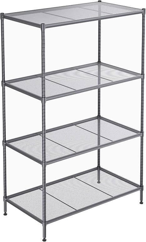 Amazon Yiukea メタルラック 4段 ラック キッチンラック サイドラック 高さ1 幅75 奥行35cm 用途広く大型の収納ラックメダルラックは家や職場 倉庫などに大活躍 サビに強い収納ラック キッチンや着替所 職場 倉庫などに適切な4段メダルラック ４段 メタルラック本体
