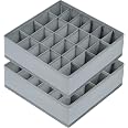 joyoldelf Sock Drawer Organizer Divider 2 Packs Underwear Organizer, 24 Cell Closet Organizers and Storage Organizer Sock Hol