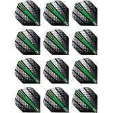 RED DRAGON Hardcore Radical Green Flash Dart Flights - 4 Sets Per Pack (12 Dart Flights in Total)