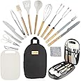 Camkinger Camping Accessories Kitchen Cooking Utensils Set - Portable Outdoor Camp Cookware Set, Silicone Camper Essentials Gear Must Have Supplies for Travel RV BBQ Grill Picnic Hiking