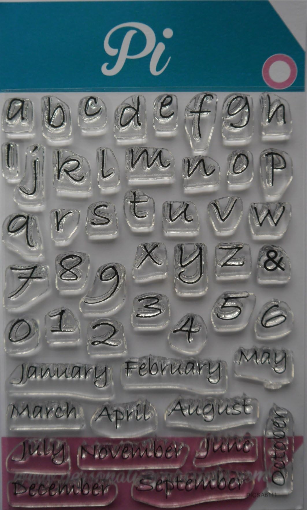 Personal Impressions CLEAR STAMP SET Alphabet Letters Numbers Months of the Year