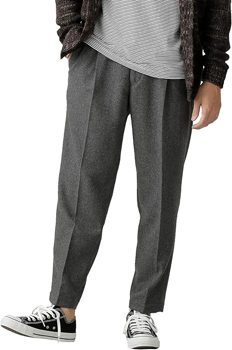 Amazon ナノユニバース ウールタックテーパード パンツ メンズ S チャコール Nano Universe ロングパンツ 通販