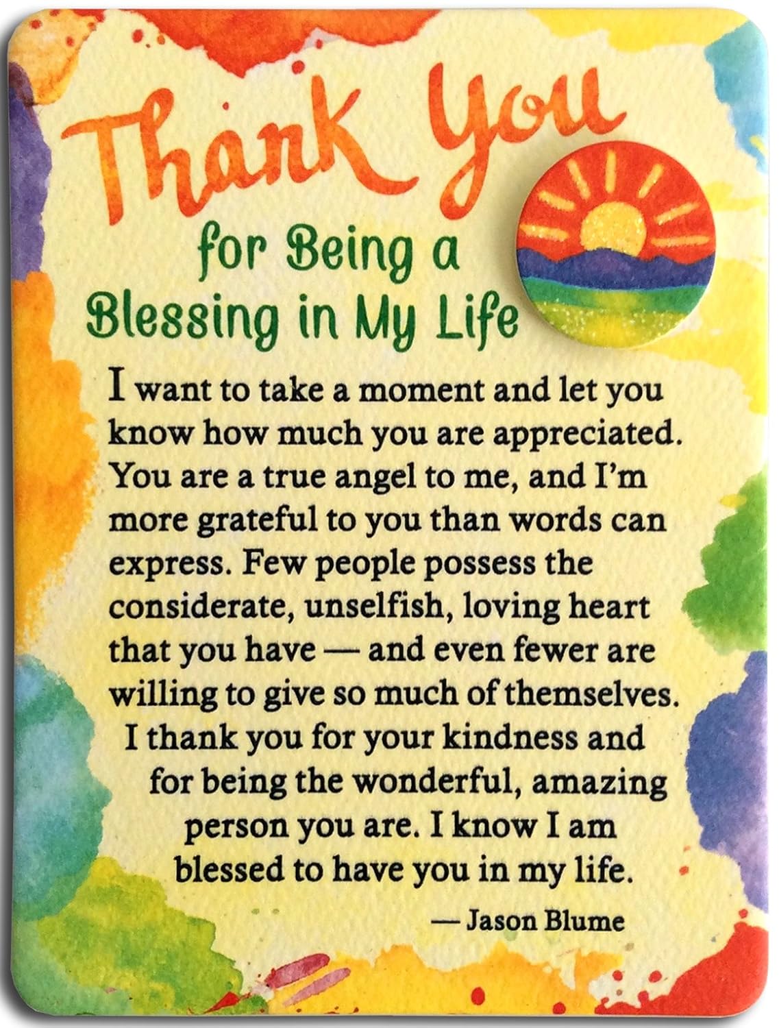 Thank You For Being A Blessing In My Life Thank You For Being A Blessing In My Life 3.6 X 4.9 3.6 X 4.9 Blue Mountain  Arts Min224 Miniature Easel Print With Magnet Refrigerator Magnets Kitchen  Accessories