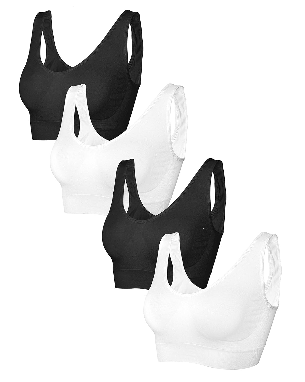 Buy Ultimate Essentials 4PK Seamless Removable Pad Bras (Black/White