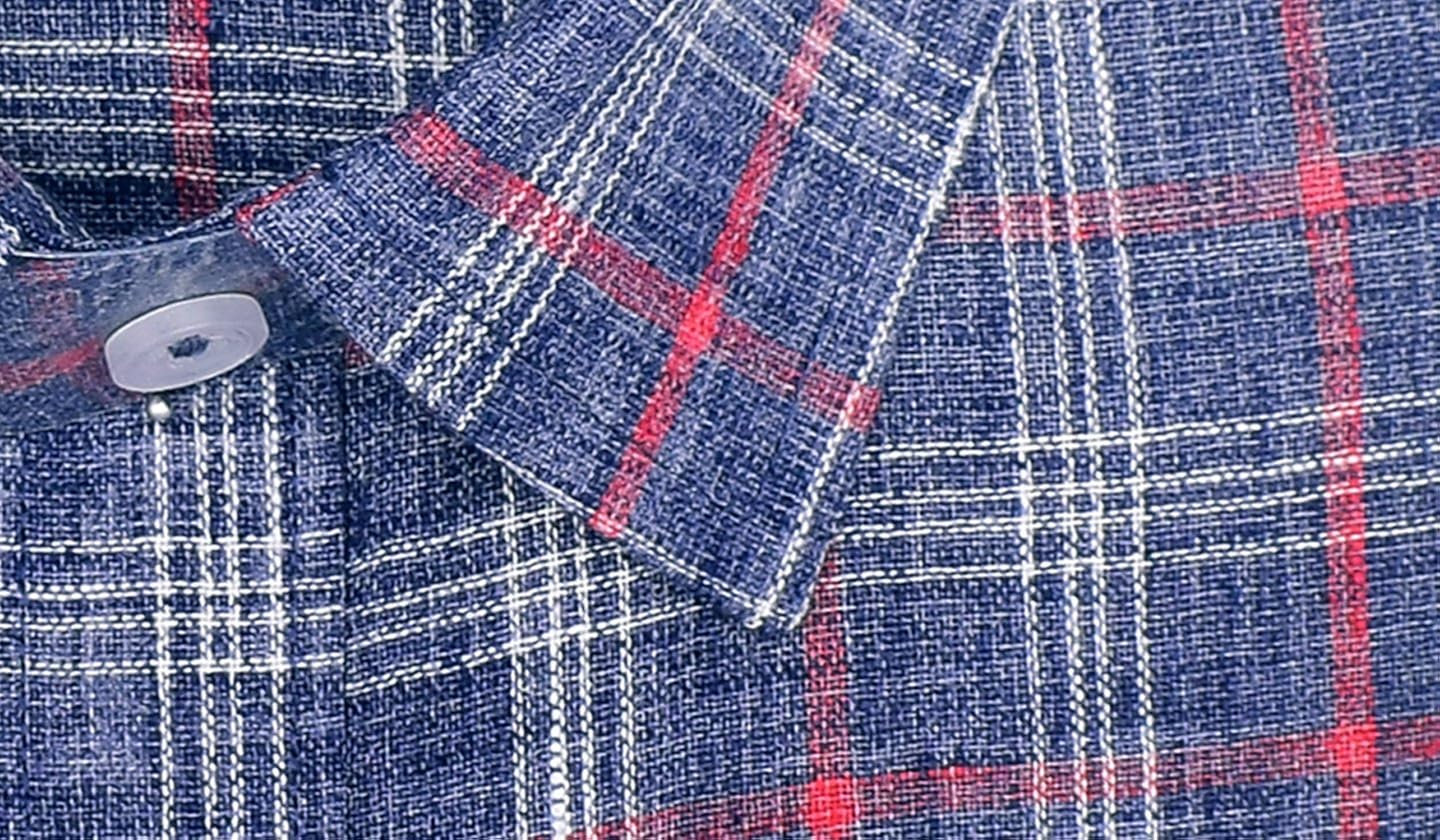 arihant men's checkered half sleeves reguler fit cotton linen formal shirts