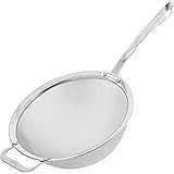 9" Kitchen Fine Mesh Strainer with Sturdy Handle and Wider Hook - Perfect for Quinoa