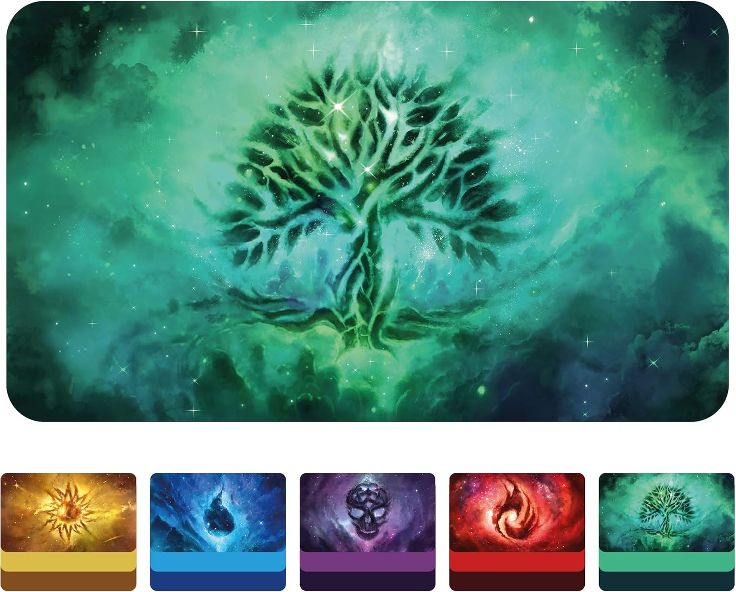Paramint Forest Ethereal Mana (Stitched), MTG Playmat, Compatible with Magic the Gathering Playmat, Play MTG, YuGiOh, TCG
