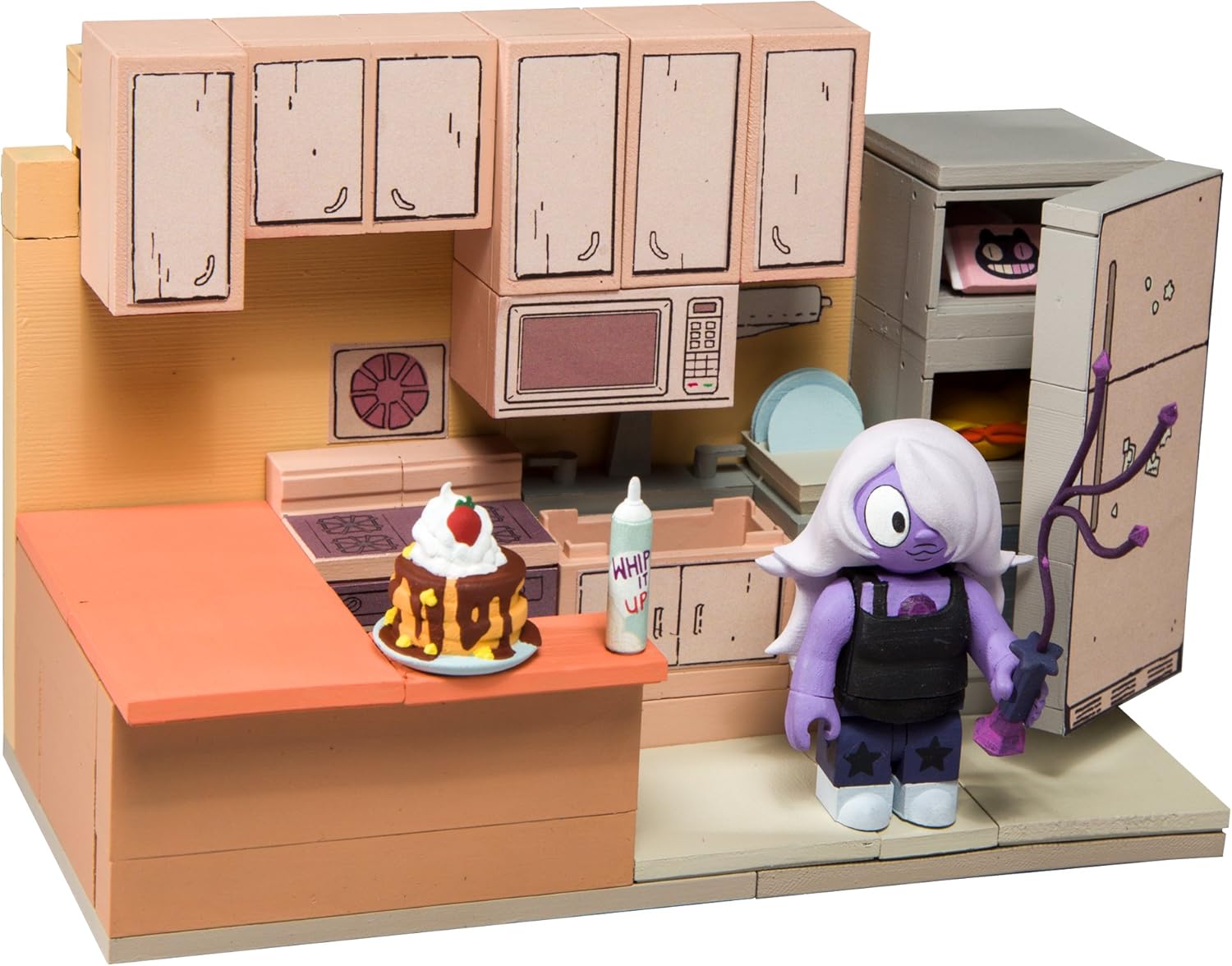 Amazon カートゥーン ネットワーク スティーブン ユニバース ブロックフィギュア コンストラクションセット 1ピース アメジスト With スティーブンズ キッチン Cartoon Network Steven Universe 17 Mcfarlane Toys Construction Sets Amethyst With Steven S