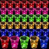 LLKMDSS 40 Pcs Glowing Party Cups for Indoor Outdoor, Cups Favors for Party Supplies, 5 Bright Multi-Color Glow in the dark Cups for Neon,Birthday,Beach,Holidays Decoration
