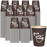 Clawsoff 400 Count 8 oz Paper Coffee Cups, Disposable Drinking Cups for Hot or Cold Beverage, 8 ounce Brown Coffee Cups for Party, Business, Travel, Picnic