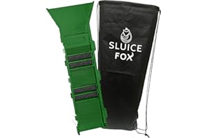 SLUICE FOX Portable Sluice Box for Gold Mining and Prospecting; Includes Miner's Moss, Hungarian Style riffles, and deep V riffles. Essential Tool for Gold panning Kits