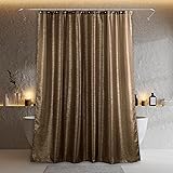 Popkozzi Brown Gold Glitter Shower Curtain: 78 Inch