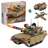 3-in-1 Military Battle Tank Vehicles Building Block Toy 340 PCS Boys Age 6+ | Tracked Combat Vehicle, Action Jet Aircraft, STEM Creative Construction Toy Set, Brick Gift, Rebuildable