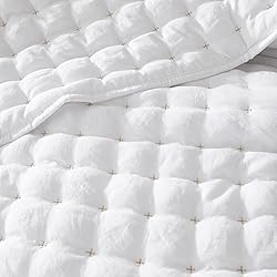 WDCOZY White California Cal King Size Quilt Bedding