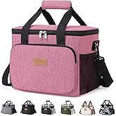 Lifewit Medium Lunch Bag Insulated Lunch Box Soft Cooler Cooling Tote for Adult Men Women, Pink 12-Can (9L)