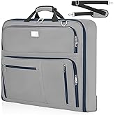 AKOZLIN Travel Luggage Garment Bag Foldable Hanging Suit Bag with Shoulder Strap For Men Women Business Grey