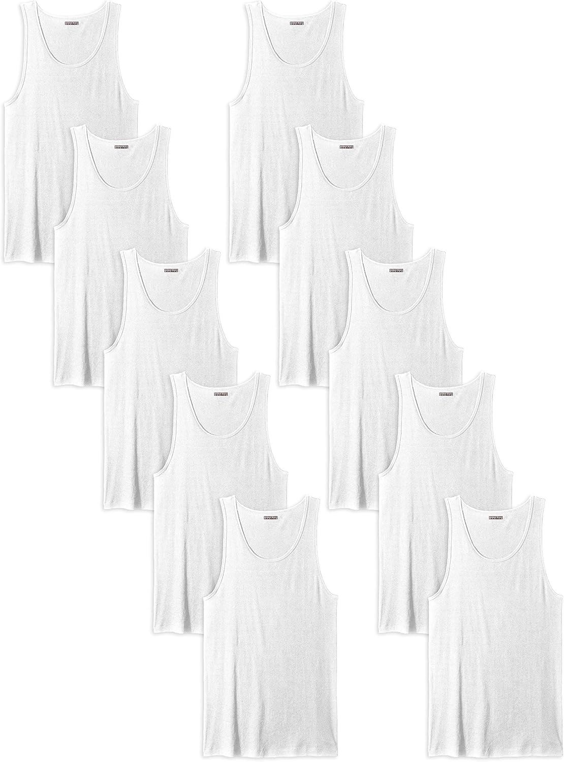 Andrew Scott Men's 10-Pack Color A Shirt Tank Top Undershirts at  Men’s Clothing store