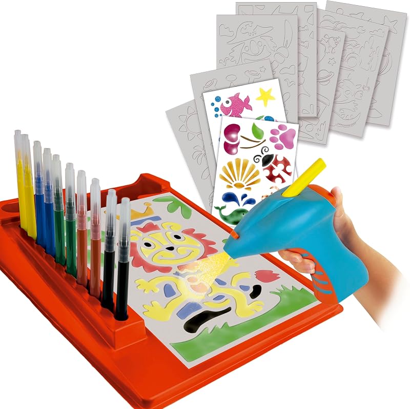 - Spray Art Creéez des dessins s avec un aérographe automatique. Pratique, facile et propre. Jouet artistique pour garçons et filles à partir de 4 ans (20132)