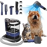 ONE Products Low Noise Dog Hair Vacuum & Dog Grooming Kit with 3.2L Large Capacity for Shedding Grooming Hair, Quiet Pet Grooming Tools, 5 Replaceable Heads, and 4 Combs