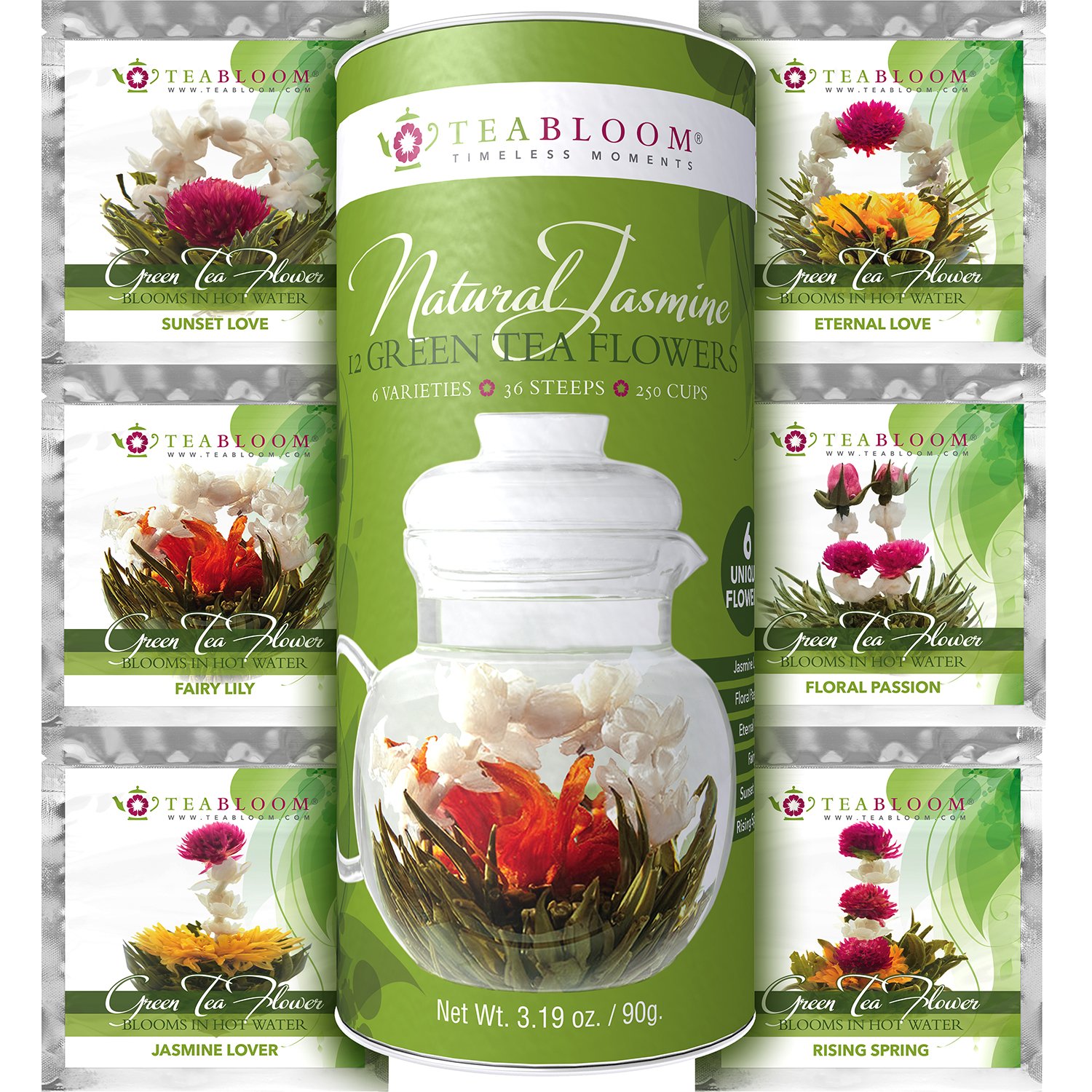 Teabloom Flowering Tea Assortment Collection Gift Box 36 Gourmet Blooming Teas 688907971236 eBay