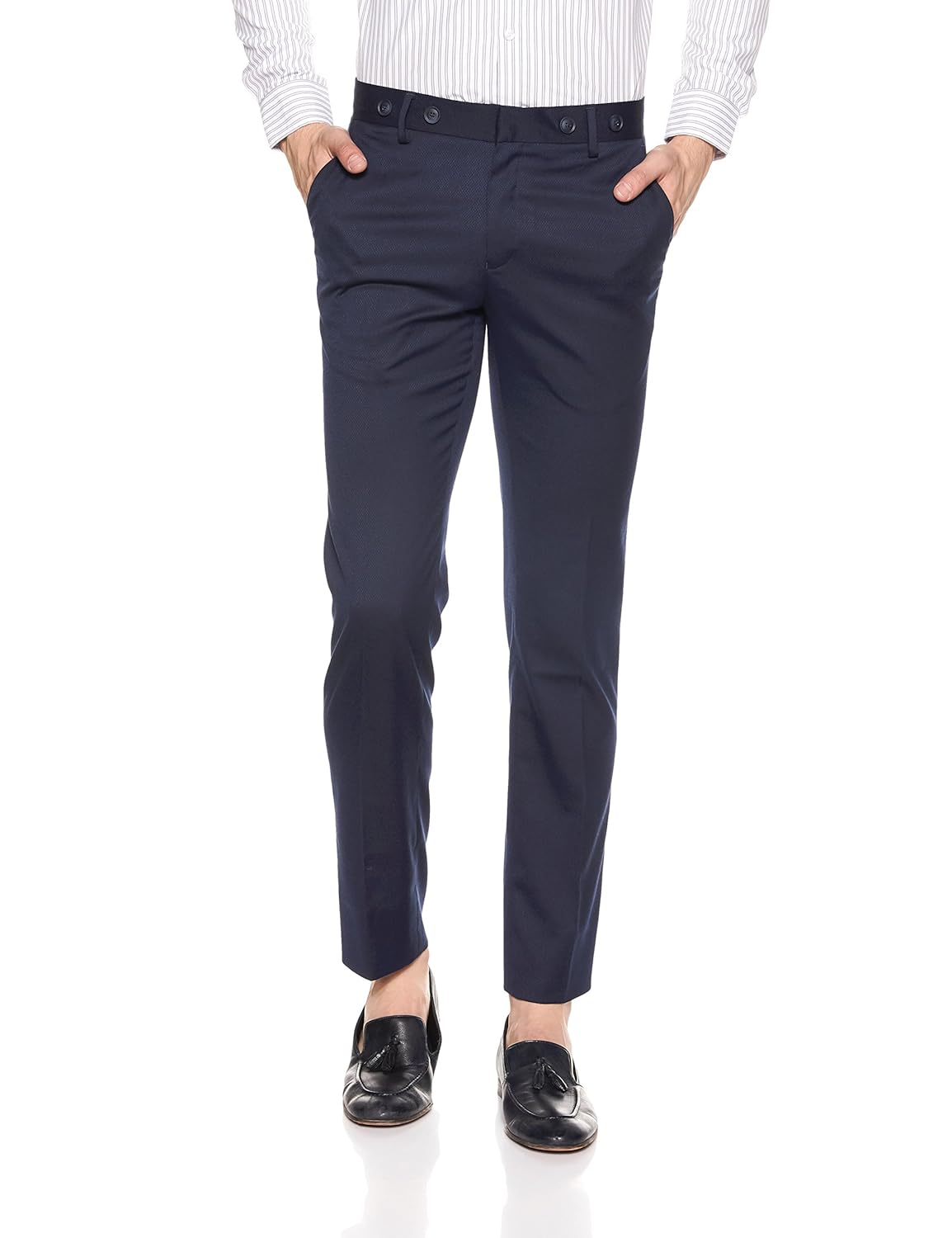 v dot by van heusen men's slim fit formal trousers