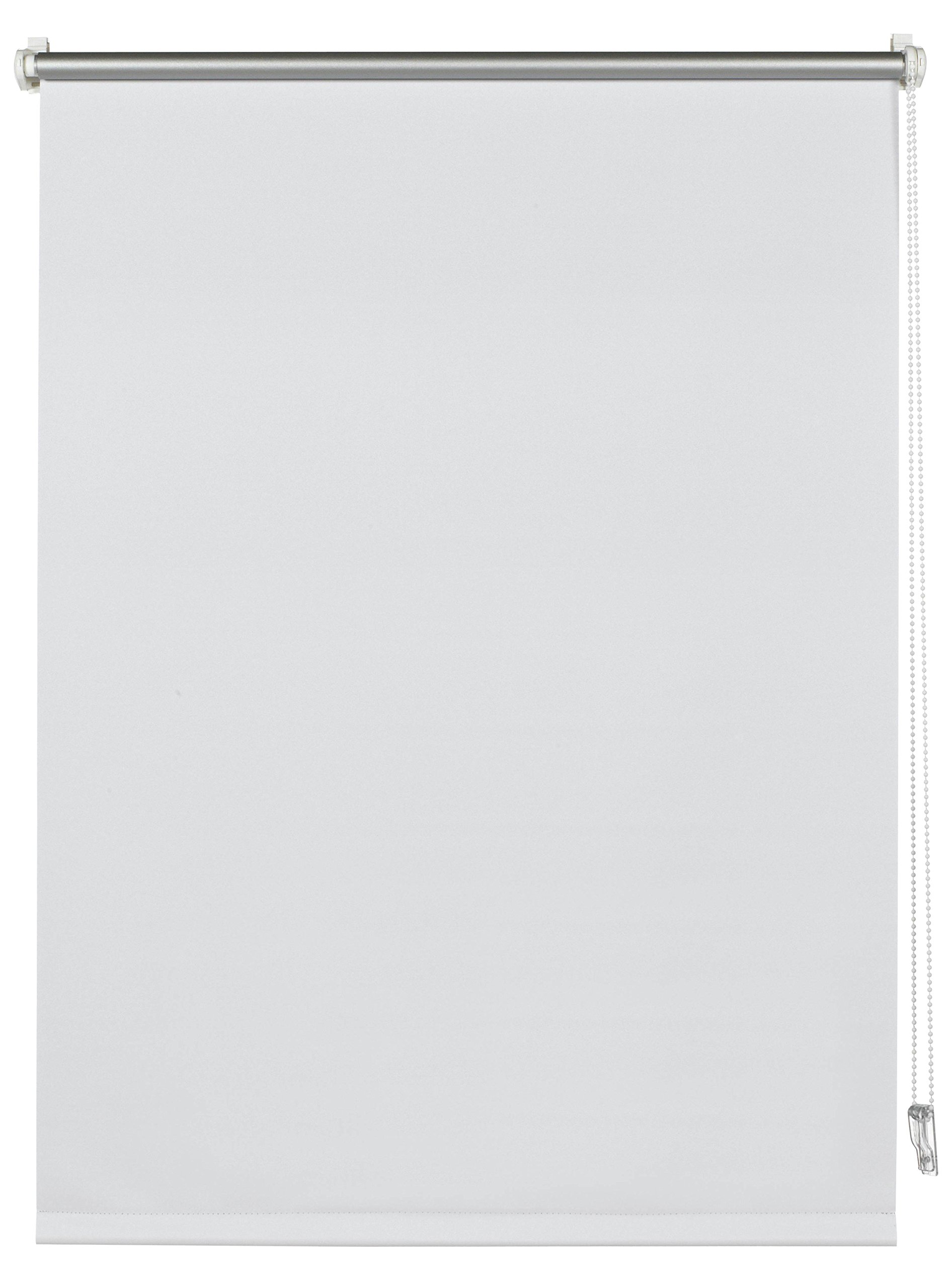 Deco Company Roller Blind-Thermal with Thermal Backing for Clamped on, High Light Reflection, Energy-Saving, Opaque, All Mounting Material Included, White, 85 x 150 cm (WxH), 23-1035