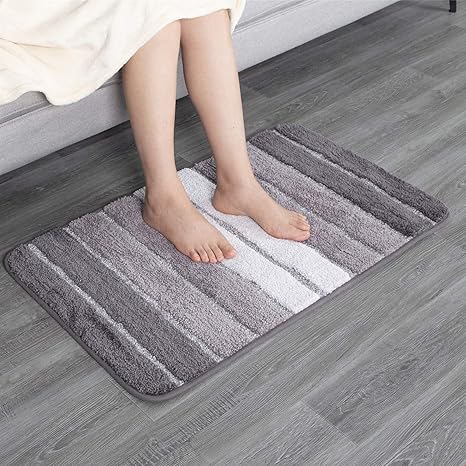 Amazon Co Jp Yokistg バスマット 吸水速乾 滑り止め 毛足が抜けにくい タオル生地 抗菌 防臭 防カビ 大判 人気 ふわふわ おしゃれ ピアノキー 足ふきマット 浴室 玄関 洗面所 グレー 50ｘ80 ホーム キッチン