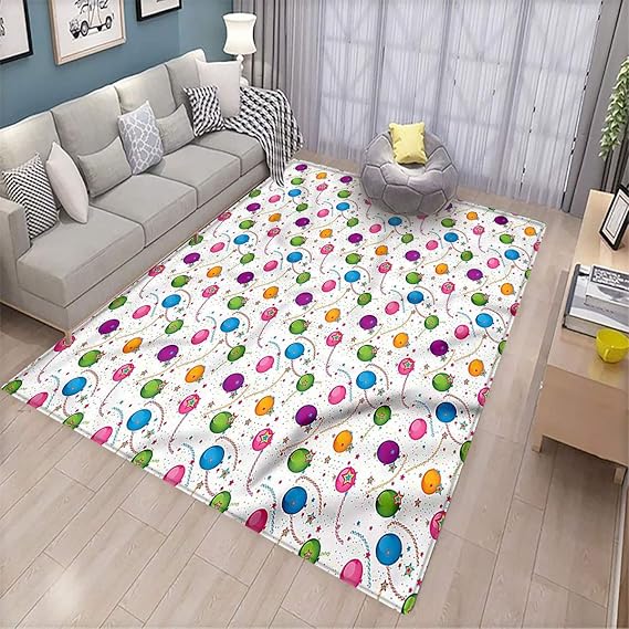 Birthday Office Floor mat Balloon Confetti Stars Waterproof
