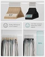 SONGMICS Velvet Hangers Set of 20 Non-Slip 360° Hook 0.6 cm Thick Black view 5
