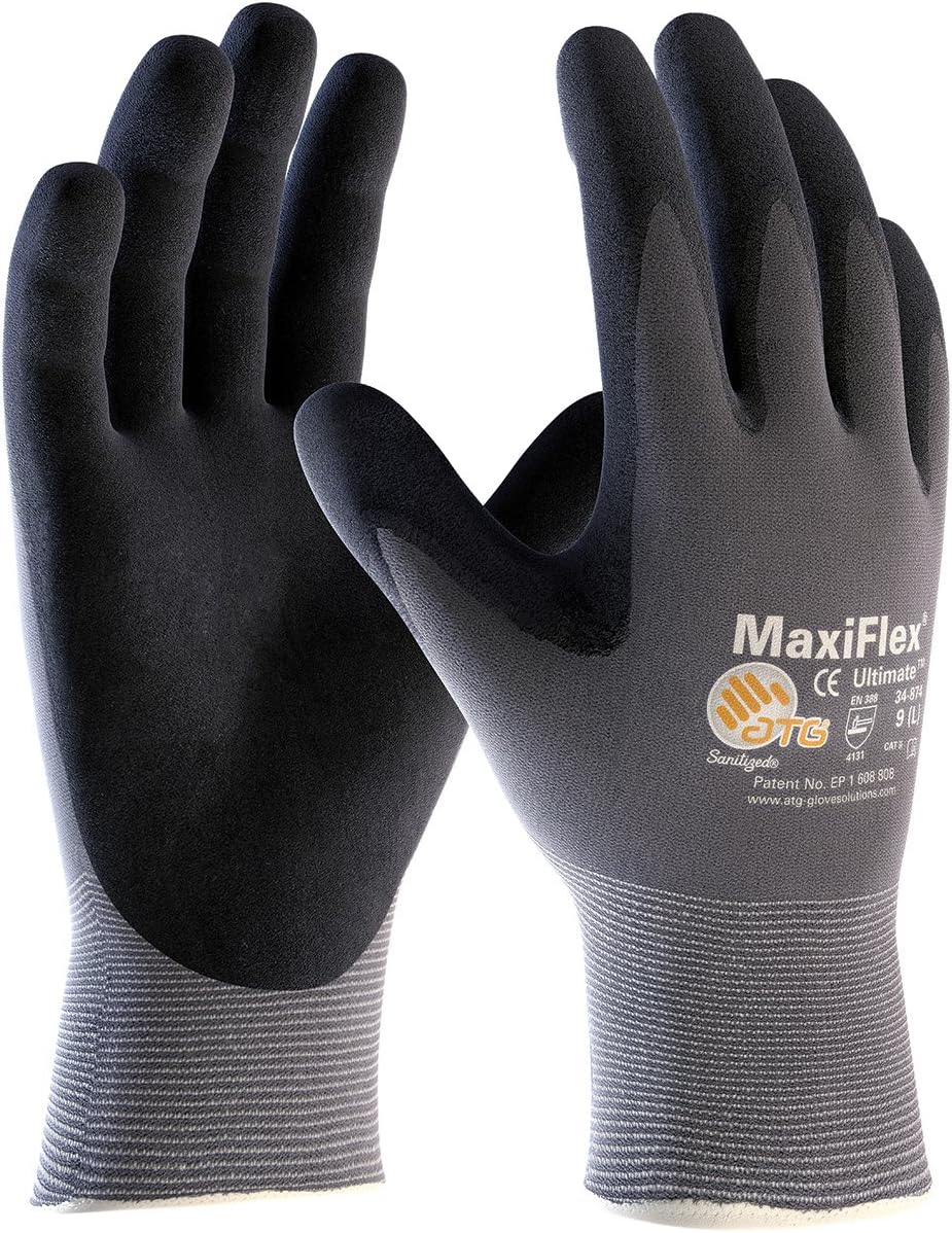 PIP Protective Industrial Products 34-874-XL PIP 34-874-XL Nylon Gloves, Nitrile Grip, XL, Gray