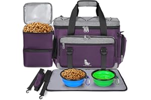 IGOLUMON Dog Travel Bag Weekend Pet Travel Bag Set for Supplies Large Dog Camping Kit Airline Approved Tote Organizer, 2 Larg