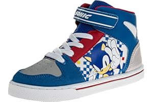 Josmo Sonic The Hedgehog High Top Sneakers for Boys - Sonic Sneaker Ankle Hightops Lightweight Breathable Casual Shoes (Sizes: 11-13 Little Kids / 1-3 Big Kids)