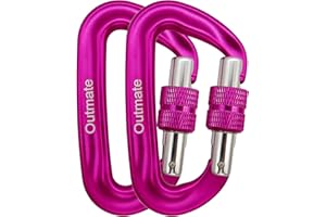 Outmate 12kN 3.2"x2" Heavy-Duty Carabiner Clips - Durable, Lightweight Aluminum Alloy Carabiners for Hiking, Camping, Keychains, Dog Leashes, Hammocks & More