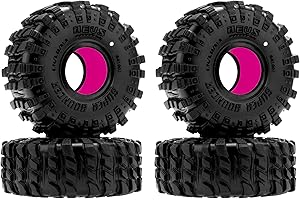 MEUS RACING 1.0" MS6 Super Bouncer Crawler Tires and Super Soft Silicone Rubber Inserts for TRX4M SCX24 FCX24 AX24 1/24 1/18 RC Crawler