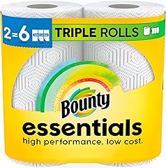 Bounty Essentials Select-A-Size Paper Towels, White, 2 Triple Rolls = 6 Regular Rolls