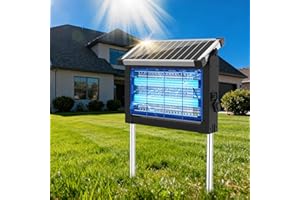 OnBeam Solar Bug Zapper Outdoor, Mosquito Zapper Waterproof Electric Fly Zapper Rechargeable Mosquito Killer Lamp with 10W Solar Panel, 4500V Cordless Fly Trap for Backyard, Patio, Garden, RV, Camping