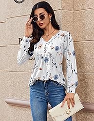 Zeagoo Womens Plus Size Tops Casual Long Sleeve