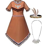 Native American Costume Girls Dress Indigenous American Indians Kids Cosplay 3-12 Years