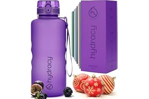 Hydracy Water Bottle with Time Marker -Large BPA Free Water Bottle & No Sweat Sleeve -Leak Proof Gym Bottle with Fruit Infuser Strainer & Times to Drink -Ideal for Fitness Sports & Outdoors