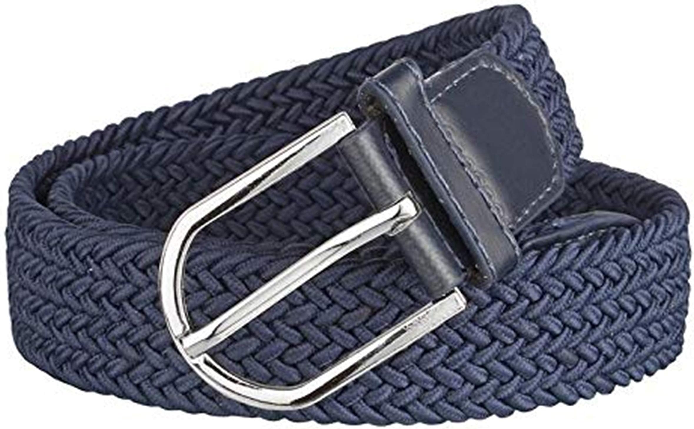 Nylon Braided Belt, Canvas Woven Elastic Stretch Belts for Men/Women - Green