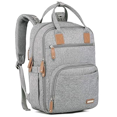 Diaper Bag Backpack, iniuniu Large Unisex Baby Bags Multifunction Travel Back Pack for Mom and Dad with Changing Pad and Stroller Straps