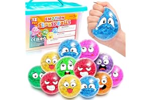 ZAXIDEEL Stress Balls with Expression 12 Pack, Squishy Balls Fidget Toys, Popular Emotion Sensory Toys, Calm Down Corner Supplies