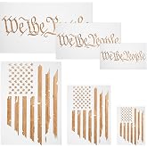Outus 6 Pcs We the People Flag Stencils Different Sizes American | Reusable for Painting, 6 Multiple Sizes, Ideal for DIY Wood Crafts and Spray Art, We The People, American Flag Stencil