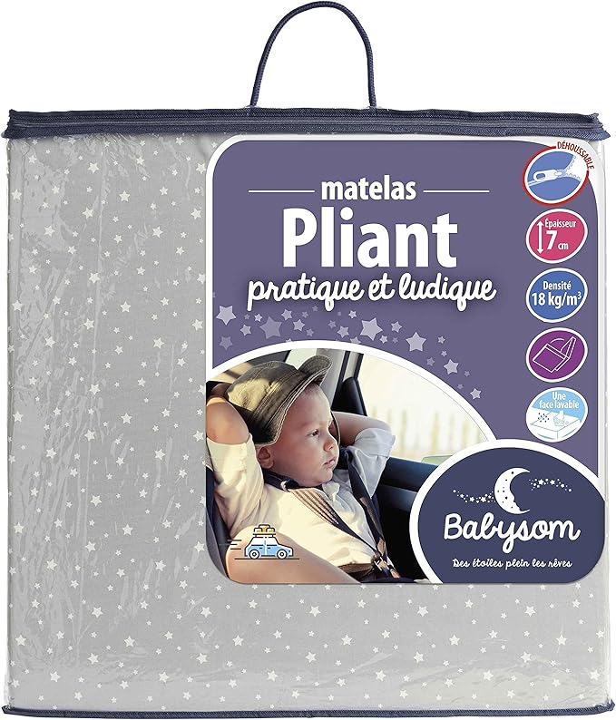 Babysom Matelas Bebe Pliant De Voyage 60x1 Cm Pliable Ideal Pour Couchage D Appoint Impermeable Et 100 Coton Epaisseur 7 Cm Dehoussable Amazon Fr Bebes Puericulture