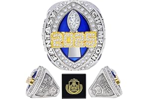 LANGE HOME 2025 Fantasy Football Ring 2026 Fantasy Football Championship Ring with High-Grade Gift Box,League Champion Trophy Rings Premium Award for Winner
