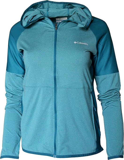 Columbia Women's Omni Shade Omni Wick Light Full Zip Hoodie (Aegean